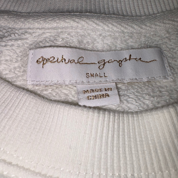 Peloton x Spiritual Gangster Sweatshirt Small Logo Crewneck White Pullover - Picture 3 of 6